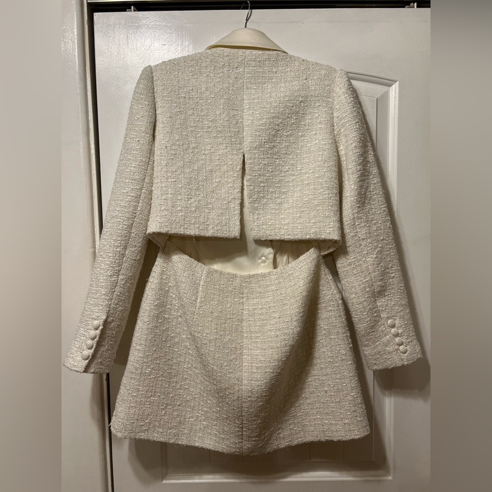 Self Portrait white boucle blazer dress - Picture 6 of 6